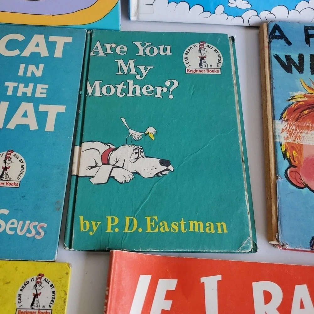 Lot of 10,Dr. Seuss Readers by Dr. Seuss HC/PB A Fly Went By Cat in the Hat‎ vtg